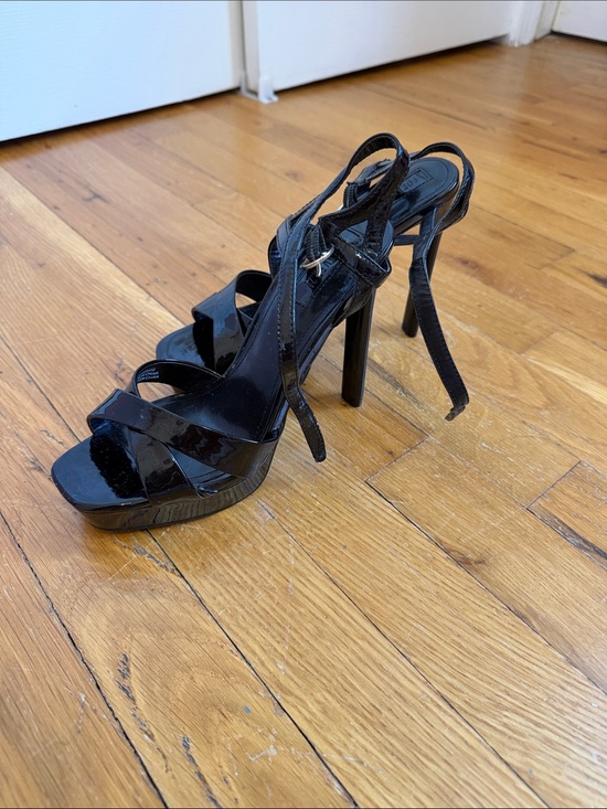 Forever 21 Shoes - Forever 21 Black Patent Platform Strappy Heels